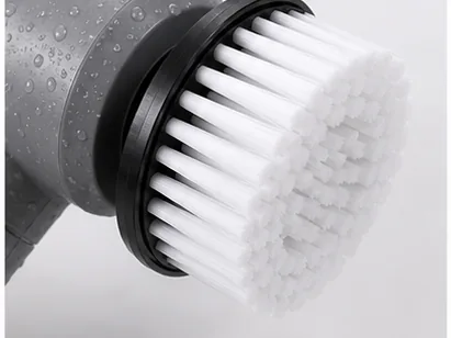 The Detail scrubber laid out with its five replaceable cleaning heads